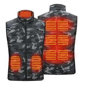 Heated waistcoat for outdoor high technology mens 5 heating zones v neck wholesale graphene lightweight electric heated vest