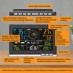 <span class=keywords><strong>WiFi</strong></span> 7-en-1 Station météo professionnelle pour la maison Horloge Enregistreur de température intérieure Lumière/Vent/Pluviomètre/Panneau solaire-Tout en un - Product Image 2
