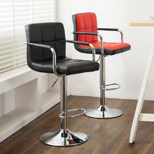 كرسي بار معدني مخصص للمنزل، تصميم عصري بسيط قابل للرفع، مع مسند ظهر دوار وقاعدة دائرية، مناسب لمكتب الاستقبال والكاشير - Product Image 2