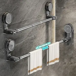Toallero Retráctil de Diseño Moderno con Ventosa, Soporte Robusto para Toallas de Ducha y Baño, Montado en Pared, Accesorios de Almacenamiento - Product Image 3