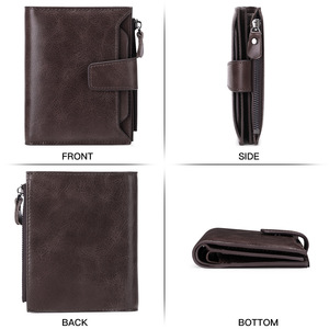 RFID Anti-roubo Titular Do Cartão De Crédito para Homens Curto Carteira De Couro Genuíno com Top-grade Couro Bolsa Casual e Licença Carteira - Product Image 5