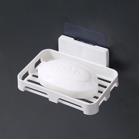 Grand porte-savon étanche sans perçage avec étagère d'égouttage et support mural à ventouse pour le nettoyage de la maison et la décoration de la salle de bain