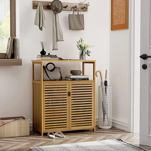 Armoire <span class=keywords><strong>de</strong></span> <span class=keywords><strong>rangement</strong></span> en bambou anti-basculement Safe Home SYT pour chambre d'enfant, armoire à porte coulissante pour coin jouets - Product Image 1