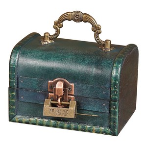 Caja de joyería vintage de madera con cierre bloqueable y asa para almacenamiento y decoración - Product Image 5