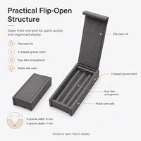 Plateau de présentation de bijoux carré de luxe en microfibre gris foncé, orné de diamants, pour pierres précieuses, boîtes et présentoirs à bijoux, boîte à bijoux en vrac
