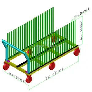 Aangepaste 25 Slots 1.8 Ton Isolerend Glas Workshop Omzet Auto Multi-Level Cargo Transport Trolley