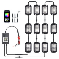 Nuevo diseño de lentes 3D superbrillantes, 12 piezas en una, 3 pulgadas, 12V, resistente al agua, RGB, Control remoto por aplicación, 36LED, Kit de luz Led Rock de alta calidad