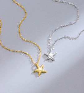 Argento puro S925, stesso stile della popolare collana a clavicola con stella marina, ciondolo versatile di alta gamma - Product Image 6