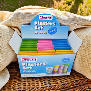 Best-Aid Plasters <b>Set</b> 24 Boxes Children's Bandages Waterproof Breathable Cartoon <b>Square</b> Round Heart Shapes - Product Image 2