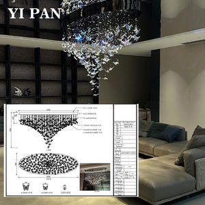 <span class=keywords><strong>Lampadario</strong></span> Moderno in Cristallo K9 Personalizzato, Design a Farfalla per Villa, <span class=keywords><strong>Lampadario</strong></span> Sospeso per Soggiorno, Camera da Letto, Casa - Product Image 4