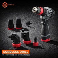 Perceuse sans fil B&T 18V sans balais, mandrin 10 mm, 50 Nm, 1800 tr/min
