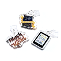 Pendentif anti-poussière personnalisé avec motif littéraire mignon, impression double face, breloque de téléphone en acrylique, bouchon anti-poussière pour cadeaux