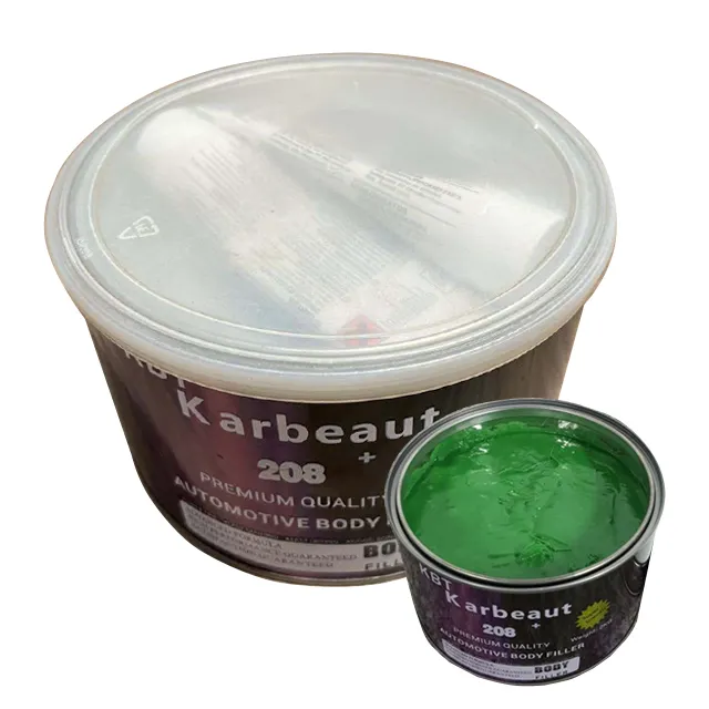 2K Fiber Glass Putty Body Filler With Green Gray Color Car Putty For Glass Surface Repair