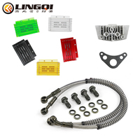 LINGQI CNC Racing Pit Dirt Bike Refroidisseur d'huile moteur Système de refroidissement Kit de radiateur pour la plupart des motos
