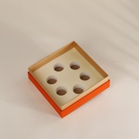 Boîte Cadeau Écologique Recyclable Orange Transparente pour Huile d'Olive et Nid d'Oiseau, avec Plateau Intérieur pour 6/8 Bouteilles en Verre