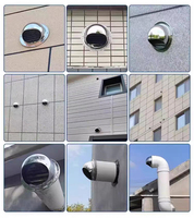 Hotte de cuisine en acier inoxydable, pare-brise extérieur, sortie d'air frais, couvercle de tuyau d'évacuation, ventilation, anti-oiseaux, anti-pluie