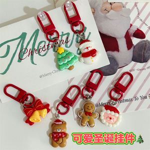 Wholesale Christmas New Gift <b>Cartoon</b> Cute Resin Keychain Santa Claus Pendant for <b>Backpack</b> Accessories - Product Image 2