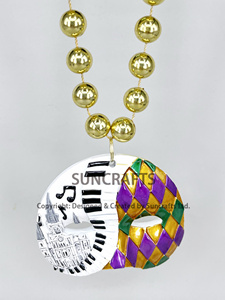 Collar de cuentas de Mardi Gras Medallón de cara de comedia <span class=keywords><strong>y</strong></span> tragedia para Mardi Gras Carnival Throws PST2236/1233 - Product Image 6