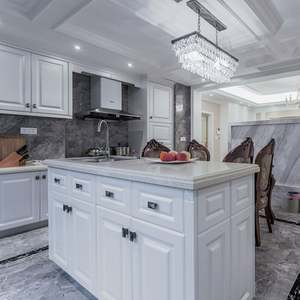 Ensemble complet de meubles de cuisine de style européen, fabricant de meubles de restaurant sur mesure en bois pour toute la maison - Product Image 4