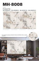 Melinco Tv Fond Décoration Murale Marbre Pvc Panneau 9 Mm Haute Lumière Panneau Mural en Fibre de Charbon de Bambou