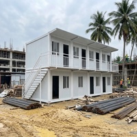 Casa Contenedor Prefabricada Desmontable de Dos Pisos, Oficina Temporal Modular, Dormitorio de Trabajo, Edificio Prefabricado para Construcción