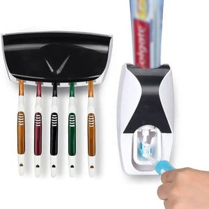 Creative Plastic Durable Eco-Friendly Automatic <b>Toothbrush</b> Dispenser Wall Mount Toothpaste Squeezer <b>Holder</b> Set for Home Bathroom - Product Image 2