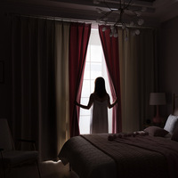 Rideau en mosaïque à contraste de couleurs pour le dropshipping, tissu de rideau de chambre prêt à l'emploi pour boutique en ligne, rideaux nordiques de couleur unie