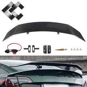 Carbon Fiber Automatic Adjustable Electric Lift Up Down Car Rear Trunk Spoiler Wing For Tesla Model 3/Y