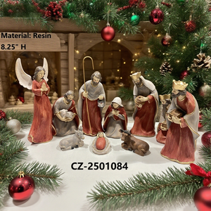 Colección <span class=keywords><strong>de</strong></span> Escenas <span class=keywords><strong>de</strong></span> Natividad Pintadas a Mano, Estatuas <span class=keywords><strong>de</strong></span> la Sagrada Familia, Ángel y <span class=keywords><strong>Reyes</strong></span> Magos, Elegante Regalo Religioso Navideño para el Mantel - Product Image 3