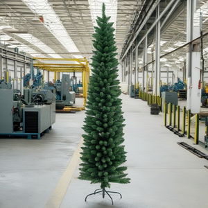 Alta calidad Artificial 4ft 5ft 6ft 7ft 8ft Lápiz Fiesta de Navidad Árbol de Navidad con luces al aire libre - Product Image 1