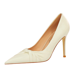 3391-A3 BIGTREE European & American Style Sexy Bridal Women's Thin <b>Heels</b> Super High Pointed Bow Slip-On PU Upper Shoes - Product Image 1