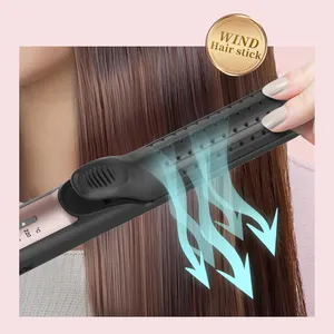 2 In 1 Cold Air Cooling Airflow Titanium Hair Straightener And Curler Electric Hair Styler Flat Iron