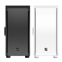 ABKO G20M BK M-ATX Steel PC Case with Fan 1x White Audio Tempered Glass Gaming Door Type Front Airhole CN