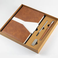 Set de Cuaderno de Negocios de Lujo con Logotipo Personalizado, Tamaño A5, Tapa Dura, Cosido con Hilo, Cuaderno, Bolígrafo, Recambio, Kit USB para Regalos Corporativos