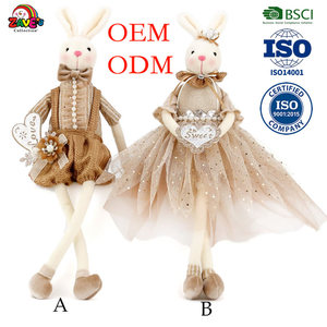 ZAVES beau lapin jouet paire longue jambe amant lapin robe <span class=keywords><strong>de</strong></span> mariée Prince princesse ensemble poupées PP coton remplissage beau Souvenir - Product Image 1