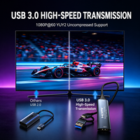 Carte de capture vidéo HDMI 4K USB 3.0, entrée 4K 30Hz, sortie 1080P 60Hz, pour streaming, enregistrement et OBS