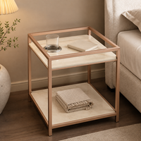 Table d'appoint ronde moderne avec cadre en métal doré et plateau en bois, marbre, bambou ou résine, table basse pour salon, OEM ODM
