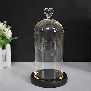 โดมแก้วกลมใสสำหรับตกแต่งพร้อมฐานไม้ก๊อกทรงกระบอกแบบโบราณ - Product Image 3