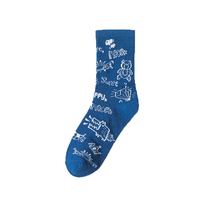 Chaussettes en coton personnalisées en gros pour femmes, motif animaux amusants, chaussettes mi-mollet pour adultes