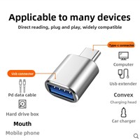 Convertidor OTG de Tipo-C a USB 3.0 de Aleación de Aluminio para Laptop, Uso en Auto, Transferencia de Datos para Android Auto y Smartphones, Accesorios de Computadora