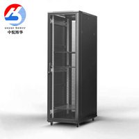 Achetez un rack de serveur de centre de données de 19 pouces avec porte en verre transparent en acier SPCC, accessoires gratuits (plateau/ventilateurs/PDU) - en stock