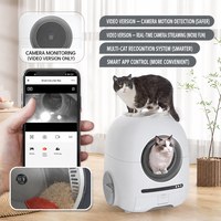 Bac à litière intelligent pour chat en ABS, nettoyage automatique à une touche, contrôle à distance Wi-Fi, remplacement de litière OEM, capacité 72L, caméra anti-odeurs