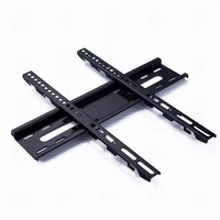 Braket Dinding TV Baja Hitam Bersertifikat CE untuk Layar 26-55 inci, VESA Tetap 400x400mm, Kapasitas Beban 40kg