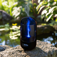 FUSMLI Diffuseur d'arôme de flamme réaliste 3D 200ml Grand réservoir Fonctionnement silencieux avec humidificateur à flamme de charge de type C