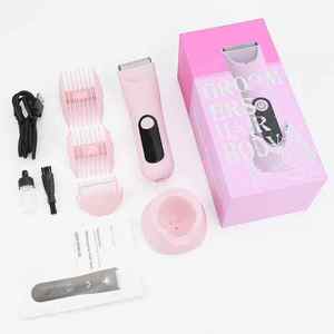 <span class=keywords><strong>Tondeuse</strong></span> corporelle étanche et sûre pour femmes, lame en céramique haute performance, batterie 600 mAh, lumière LED, outil de <span class=keywords><strong>coupe</strong></span> de <span class=keywords><strong>cheveux</strong></span> avec 3 peignes de guidage - Product Image 5