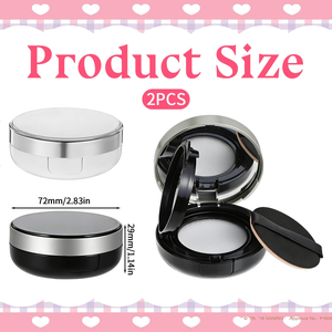 Wholesale Luxury 15g Custom Logo Empty Foundation Powder Cc Cream with Puff and Sponge <b>Mirror</b> <b>Compact</b> - Product Image 2