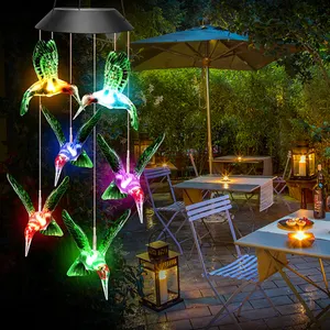 2024 garden supplies outdoor led color changing wind chimes patio smart solar light for home wedding party decor
