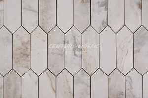 Gạch Khảm Hoa Văn Đá Cẩm Thạch Tự Nhiên Màu Trắng Rực Rỡ Khảm Hoa Văn Lục Giác Dài - Product Image 5