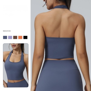 Soutien-gorge de sport transfrontalier haute performance, sans coutures, extensible dans quatre directions, écologique, col en V, avec coussinets amovibles, respirant - Product Image 2
