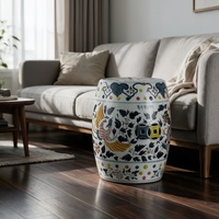 Tabouret Tambour Vintage en Porcelaine Famille Verte, Motif Fleur de Phénix, Siège de Jardin en Céramique, Décoration pour Villa et Hall d'Hôtel, Vente en Gros